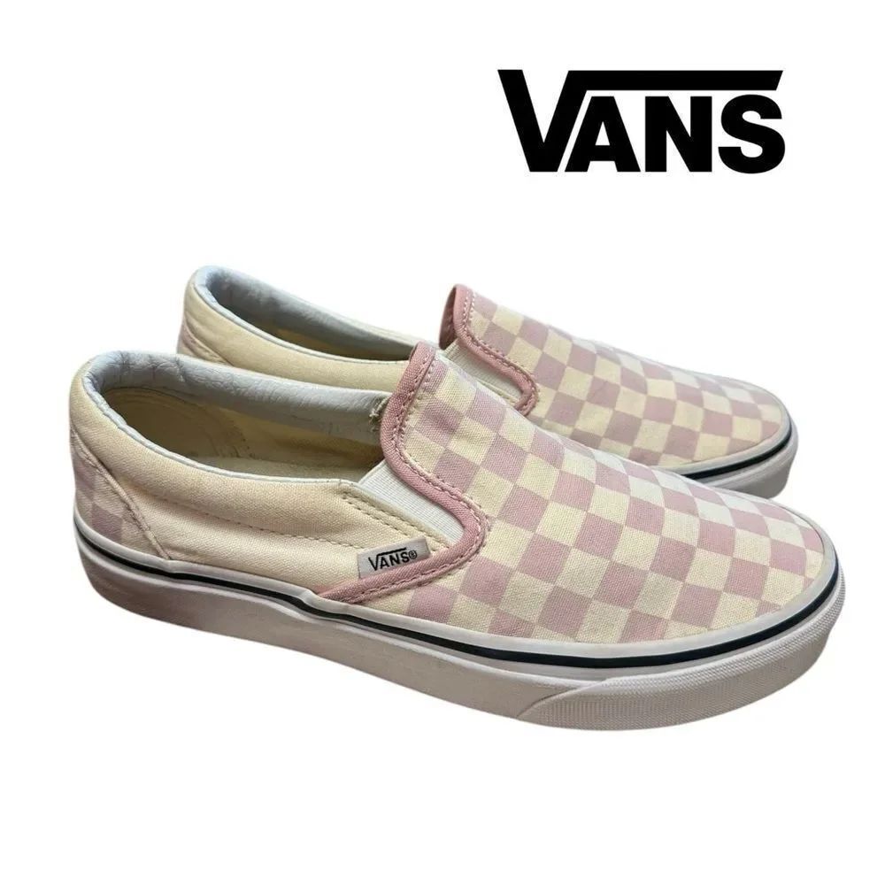 Vans Off The Wall Zephyr Pink Checkerboard Slip-on Women's Sneakers 7